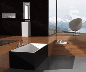 Nuova Parisi Black/White Freestanding Bathtub 1700/1500/1400mm *Freight* - Picture 1 of 7
