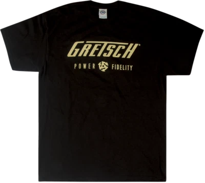Gretsch Guitars Power and Fidelity Black Graphic T-Shirt, Mens Small #9227638406 - Image 1 of 2