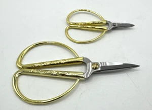 Pair Sewing Bonsai Craft Scissors Phoenix & Dragon Gold and Stainless - Picture 1 of 10