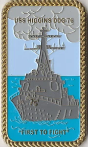 USS Higgins DDG 76 Despliegue 15 - 16 Desafío Moneda Talla 3.5 X 2 en B10 - Imagen 1 de 2