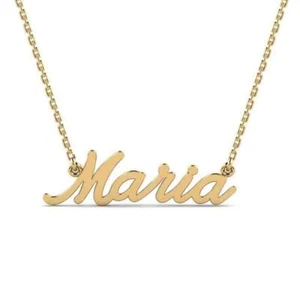 Halskette Gelbgold Mit Name Oder Geschrieben 9kt. 375 Schmuck Geschenk Mädchen - Bild 1 von 2