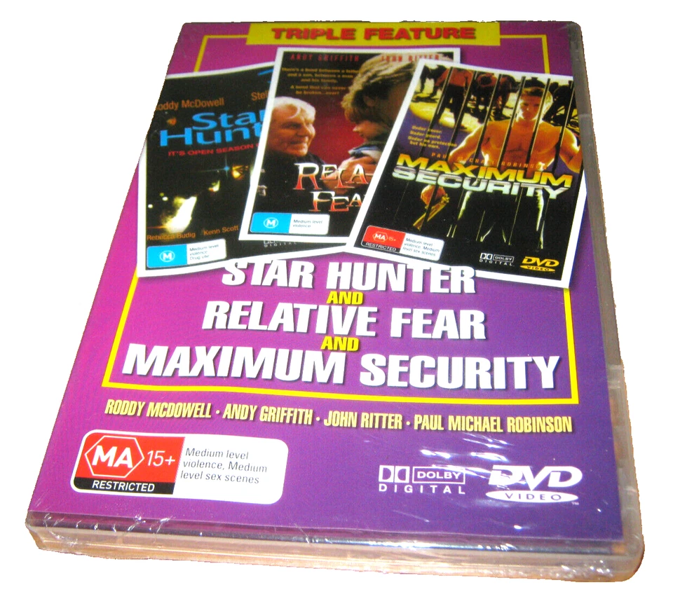 Star Hunter + Relative Fear + Maximum Security - New Sealed DVD - Region 4 - Image 1 of 1