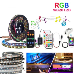 5V USB WS2812B Led Strip Light RF Bluetooth Music Controller TV Background 1-5M - Picture 1 of 8