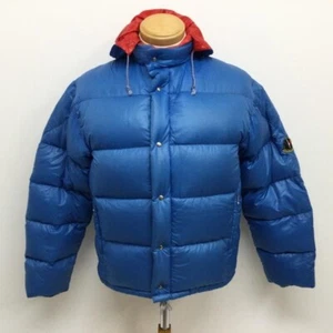 Moncler Down Jacket Blue Outer Coat Old School Unisex Vintage - Picture 1 of 9