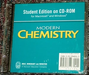 CD-ROM HOLT RINEHOLT WINSTON 9780030368110 EDICIÓN ESTUDIANTIL DE QUÍMICA MODERNA NUEVO - Imagen 1 de 4