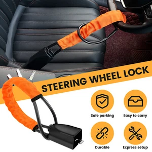 Steering Wheel Lock with 3 Keys Anti-Theft Car Seat Belt Lock Auto FaAGm - Picture 1 of 11