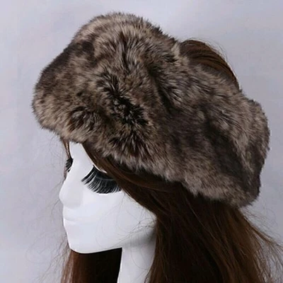 Damas Suave Esponjoso Imitación Piel Ruso Cosaco Mujeres Cálido Invierno Sombrero Diademas Gorra Foto 1 de 4