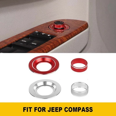 2x Side Mirror Cigarette Lighter Button Cover Rings For Jeep Patriot Compass 11+ Foto 1 de 4