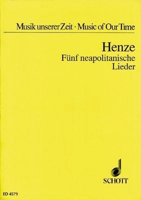 Cinque canzoni napoletane Hans Werner Henze Studyscore Baritone and Chamber Orch - Image 1 of 4