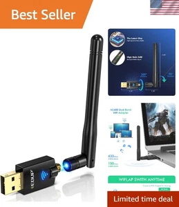 High-Speed 600Mbps USB WiFi Dongle für Windows: 2.4G/5.8GHz - Einfache Installation - Bild 1 von 9