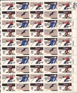 Estampilla de Estados Unidos - Hoja de 50 estampillas Perf.11 de los Juegos Olímpicos de Invierno de 1980 #1795A-8A - Imagen 1 de 1