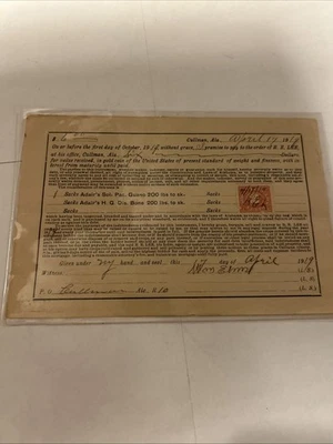 Promise To Pay Note 1919 Cullman Alabama - Image 1 of 3
