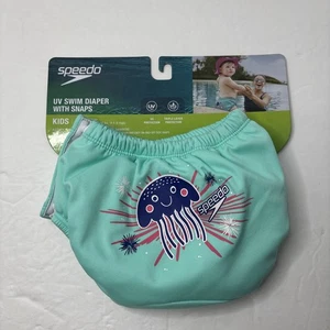 Speedo UV Swim Diaper w/ Snaps Sz S 6 Months 10-18 lbs UV 50+ Aqua Blue NWT - Picture 1 of 5