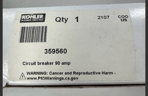 KOHLER 359560 SCHUTZSCHALTER 90A 240V 50/60 - Bild 1 von 2