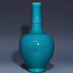 Bellissimo vaso drago porcellana smaltata monocromatica a mano cinese da collezione - Foto 1 di 9