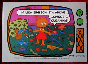 THE SIMPSONS - Card #03 - LISA - "I'M ABOVE DOMESTIC CLEANING!" - TOPPS 1990 - Picture 1 of 2