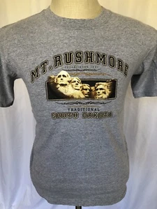 T Shirt Grafica "Mount Rushmore" Grigio Misto Cotone, Uomo Small - Foto 1 di 4