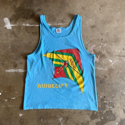 70s - 80s VINTAGE ADIDAS HANG GLIDING RIDGELIFT TANK TOP T-SHIRT SZ S - Image 1 of 4
