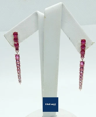 Orecchini Donna tennis  in argento 925  rosa  zirconi pendente - Immagine 1 di 4