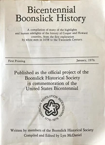 Bicentennial Boonslick History Cooper Howard County 1658-20 Century by McDaniel - Picture 1 of 3
