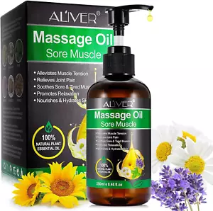 Massage Oil for Sore Muscle, Joint Pain Relief, 250Ml Massage Oils for Massage T - Picture 1 of 12