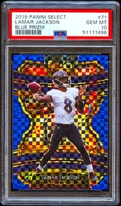 2019 Panini Select Lamar Jackson Blue Power Prizm Concourse #/175 PSA 10 Ravens - Picture 1 of 2