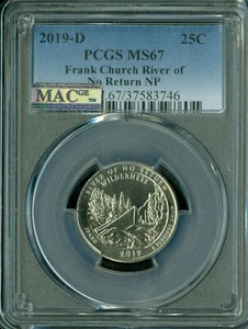 2019 D FRANK CHURCH PCGS MS67 PQ 2ND FINEST GRADE MAC SPOTLESS .  - Picture 1 of 2