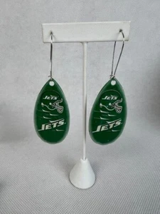 Pendientes grandes de aro giratorios vintage con logotipo de New York Jets - Imagen 1 de 2