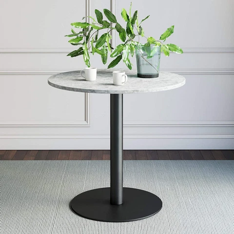 Bistro Lucy Small Mid-Century Modern Kitchen or Dining Table with Faux Carrara M Cover