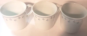 Vintage Corning Normandy Red Blue Flowers Mugs Set of 3 USA - Picture 1 of 7