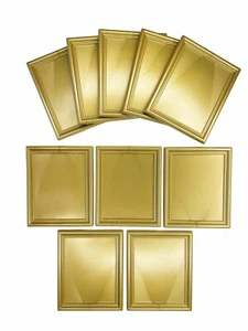 Miniature Dollshouse Picture Frames, Pack of 10, Rectangular, GOLD Colour A1011C - Picture 1 of 2