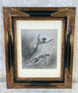 Scott Royston Drawing Copying Famous Master Artist Painting Framed & Matted 1996 - Picture 1 of 12