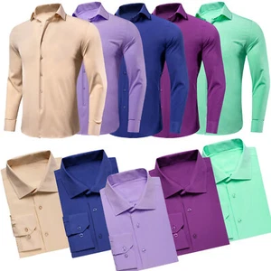 Men's Shirts Long Sleeve Casual Button Down Dress Shirt Paisley Floral Top - Picture 1 of 98