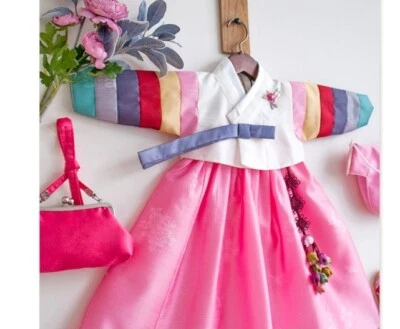 RUA Rainbow-Colored Hanbok Korean Traditional Clothing Birthday Party Girl IV PK - Image 1 of 4