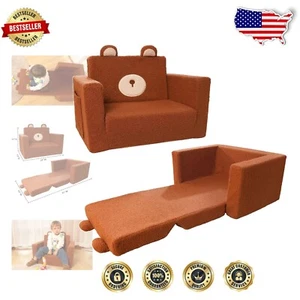 Comfy 2-in-1 Toddler Couch: Convertible Lounger/Sleeper for Ages 18 Months+ - Picture 1 of 10