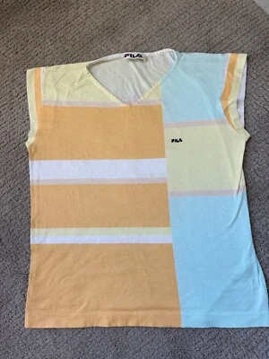 Camiseta vintage FILA Top bloques de colores colores pastel mujer talla 10 Foto 1 de 4