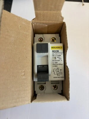 NEW SQUARE D RSD 63302 63 AMP 300 mA DOUBLE POLE RCD CIRCUIT BREAKER - Image 1 of 2