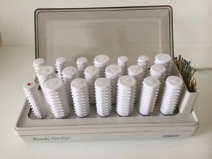 Vintage CONAIR Ready Set Go Electric Hot Rollers 20 Curlers With Clips Works - Picture 1 of 8