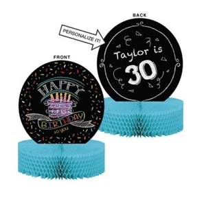 Chalk Birthday Honeycomb Party Centrepiece Customise Age and Personalise - Picture 1 of 1