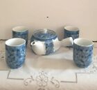 Vintage Japanese Arita Kyusu Ceramic Teapot & Cups Set
