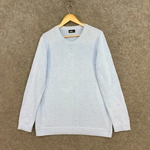 Dotti Jumper Womens Large Blue Knit Crew Neck Long Sleeve Sweater Pullover 714 - Picture 1 of 10