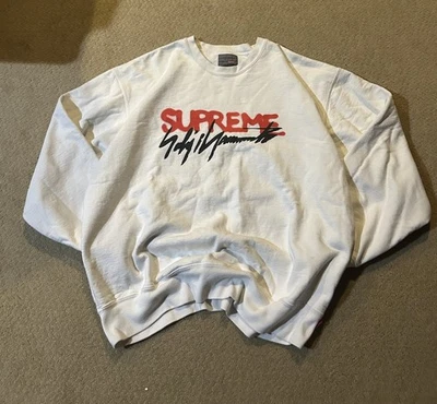 Supreme X YOHJI Yamamoto Crewneck Size Large White - Image 1 of 3