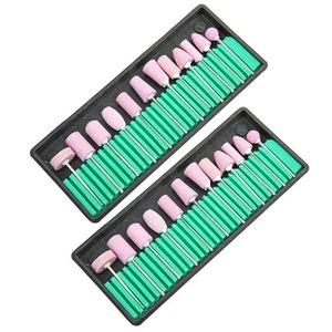  2 Set/24PCS Punte Trapano Unghie Manicure Lucidatura Rimozione Cuticole Pulizia - Foto 1 di 11