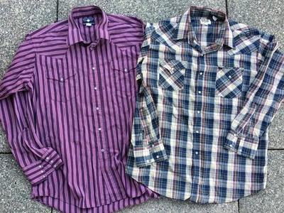 Vtg Western Shirt Cowboy LOT of 2 Flying R Ranchwear Ely Cattleman Size XL - Image 1 of 4