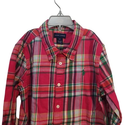 Camisa Ralph Lauren a Cuadros con Botones - Niños Talla 12 - Manga Larga con Botones Foto 1 de 4