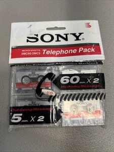 Sony Microcassette 2MC60/2MC5 paquete de teléfono contestadorestadores automáticos 5 y 60 minutos nuevo en stock - Imagen 1 de 2