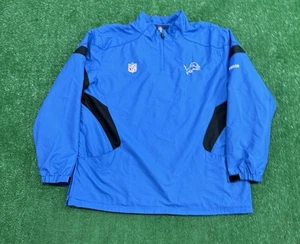 Vintage Reebok Detroit Lions Jacket Mens 3XL On Field Windbreaker 1/4 Zip - Picture 1 of 3