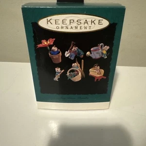 Hallmark 1993 Tiny Green Thumbs Mice Set of 6 MINI Keepsake Ornaments - Picture 1 of 2