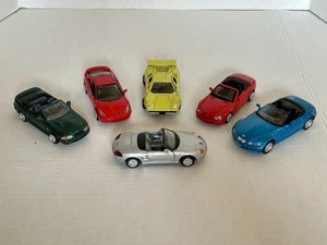 Lot Of 6 1/35, 1/43 and 1/59 Scale Die-Cast Toy Sports Cars - Picture 1 of 15