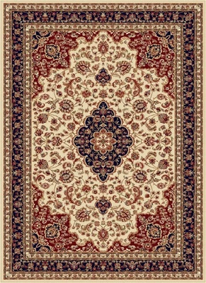 Alfombra de área persa curvas medallón marfil vides orientales alfombra oriental con bordes Foto 1 de 3